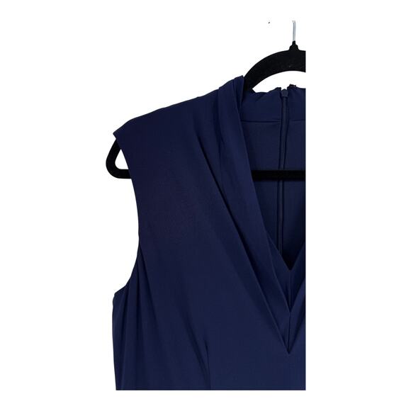 SLNY Floral Pleated high low sleeveless dress blue size 10 - Picture 4 of 8